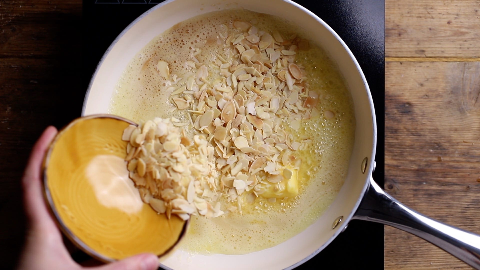 add flaked almond to butter add flaked almond to butter