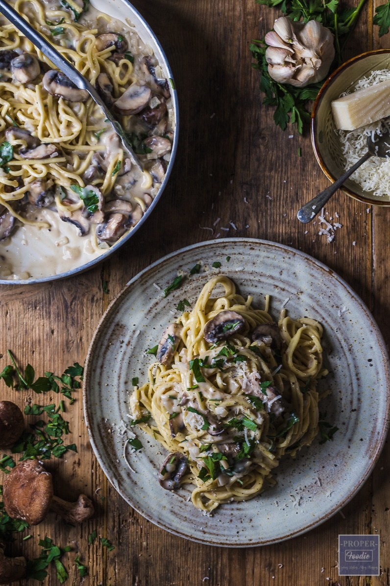 mushroom pasta in white wine cream sauce mushroom pasta in white wine cream sauce