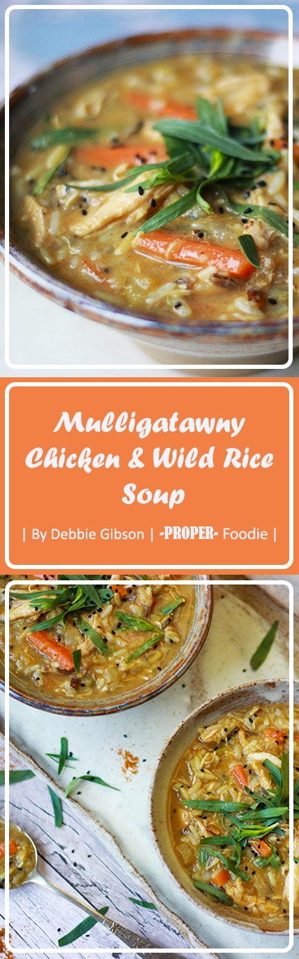 A warming chicken and wild rice mulligatawny soup perfect for a cold winters night and great for using up leftover meat and veggies Mulligatawny Chicken & Wild rice soup