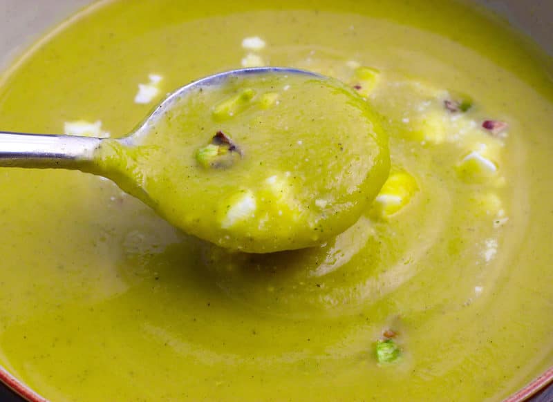 serve the soup with feta and pistachios serve the soup with feta and pistachios